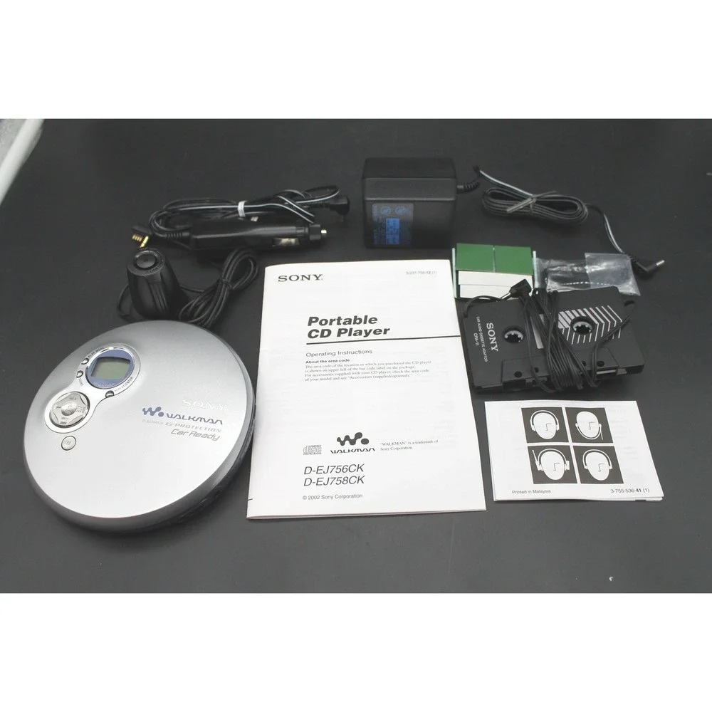 Vintage 2002 Sony Walkman D-EJ756CK Portable CD Player Car Ready NOS